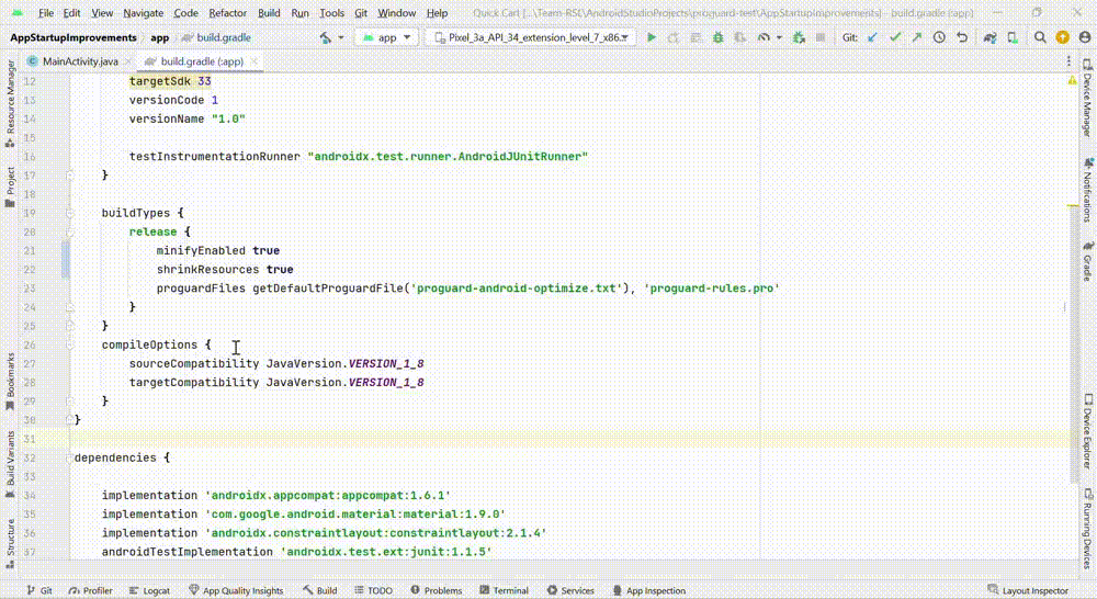 Steps for selecting “release” build variant