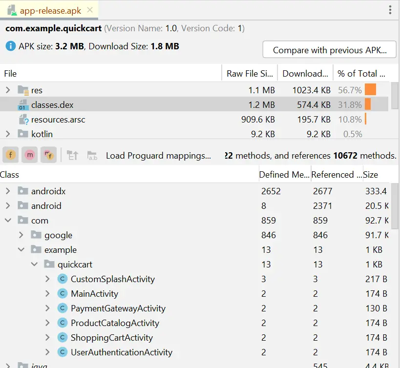 dex file without keep rule for TempFeatureUtils class