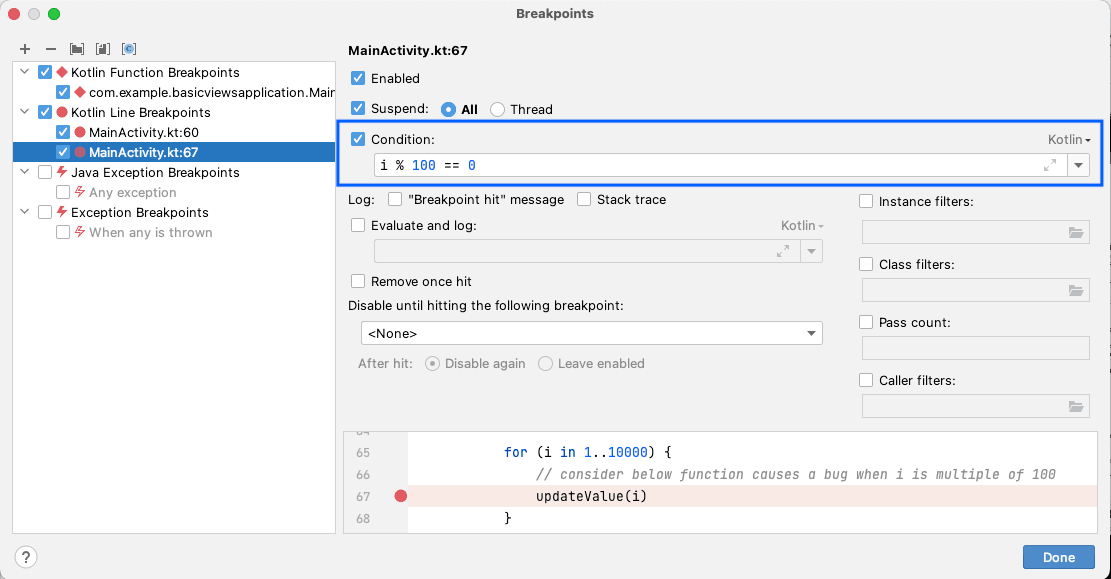 Conditional Breakpoint